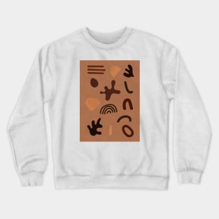 Abstract Organic Shapes - Brown Aesthetic Crewneck Sweatshirt